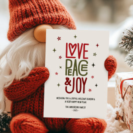 Modern Love Peace & Joy Icke-foto-jul Julkort