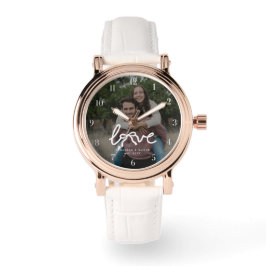 Modern Love Piltypsnitt Par Anpassad Foto Armbandsur
