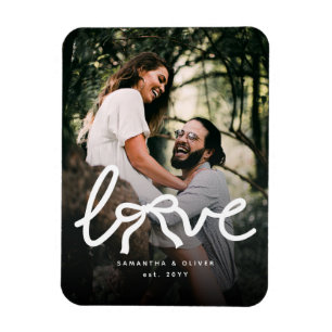 Modern Love Piltypsnitt Par Anpassad Foto Magnet