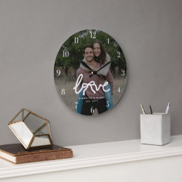 Modern Love Piltypsnitt Par Anpassad Foto Stor Klocka
