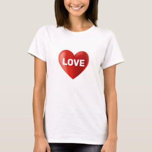 Modern LOVE Text och hjärta T Shirt