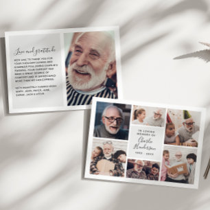 Modern Love & Thanks 7-Photo Begravning/Sorg Tack Kort
