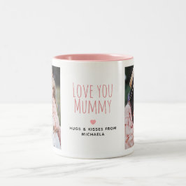 Modern Love till Mamma 2 Bilder & Personligt Medde Två-Tonad Mugg