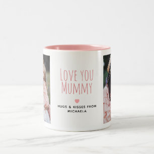 Modern Love till Mamma 2 Bilder & Personligt Medde Två-Tonad Mugg