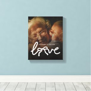 Modern Love Typografi Mormor Anpassad Foto Present Canvastryck