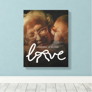 Modern Love Typografi Mormor Anpassad Fotopresent Canvastryck