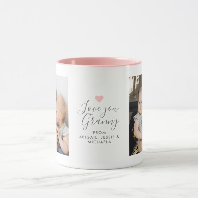 Modern "Love you Granny" 2-foto Mugg (Center)