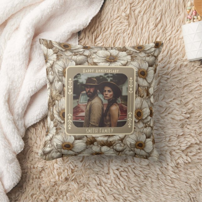 Modern Lovebird Golden Anniversary Kudd  Kudde (Filt)