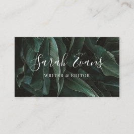 Modern lövgrönska visitkort