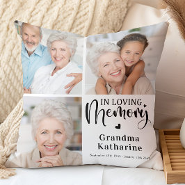 Modern Loving Memory 3 Photo Collage Memorial Kudde