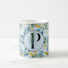 Modern Lövs Navy Blue Guld ’Brev P’ Kaffemugg