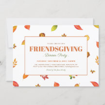 Modern lövverk Thanksgiving, Friendsgiving-fest
