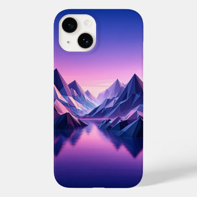 Modern Low Poly Mountain Phone Case - Geometric  (Baksida)