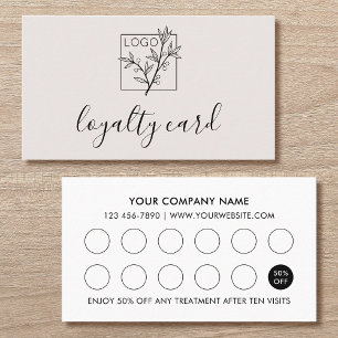 Modern Loyalty Card Logotyp 10 Fack Off-White Visitkort