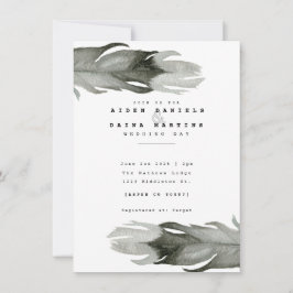 Modern Ludd Watercolor Wedding bjudande in Inbjudningar