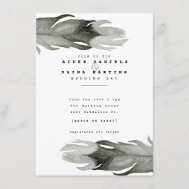 Modern Ludd Watercolor Wedding bjudande in Inbjudningar