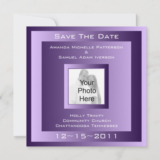 Modern luft/Royal Plum Elegance Spara Datumet (Framsida)