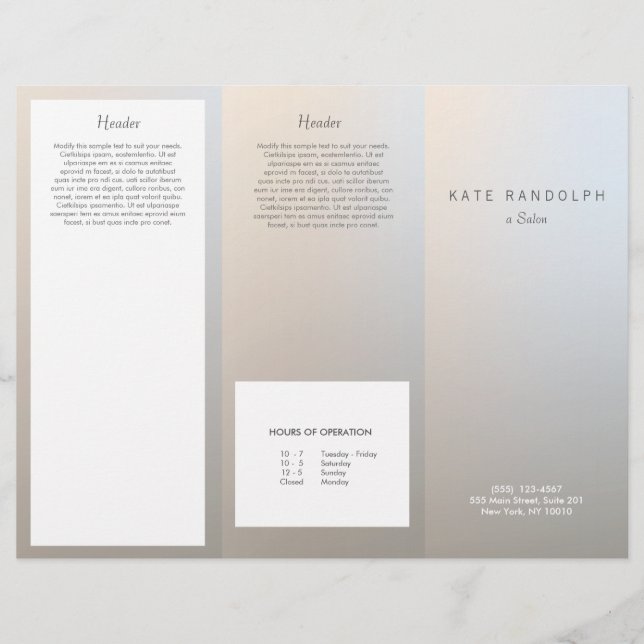 Modern Luminous Silver Salon Spa Brochure (Framsida)
