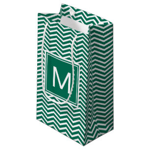 Modern lush Grönt Chevrons med Monogram