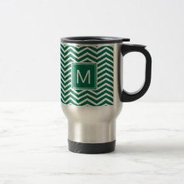 Modern lush Grönt Chevrons med Monogram Resemugg
