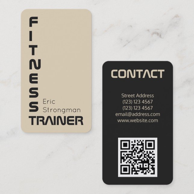 Modern lutningduo tonar med QR kodifierar Visitkort (Fram/baksida)