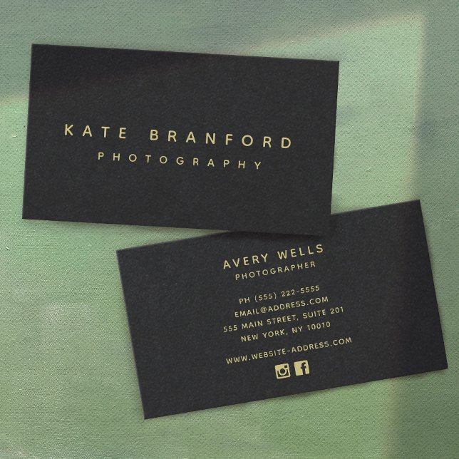 Modern Lux-minimalistisk svart Professionell Visitkort (Skapare uppladdad)