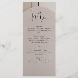 Modern Luxe Arch Wedding Menu | Neutral Beige  Meny