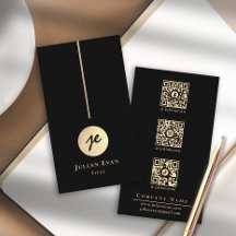 Modern Luxe Black & Guld Monogram Social Media