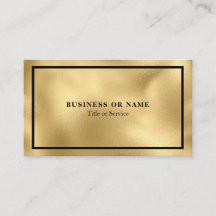 Modern Luxe Faux Gold Foil Metallic Affärskort