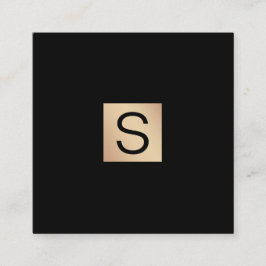 Modern Luxe Guld Monogram Fyrkantigt Visitkort