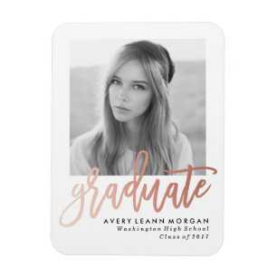 Modern Luxe Studenten Photo Magnet i Ro Guld