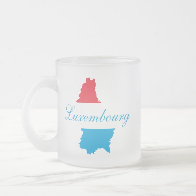 Modern Luxemburg, Luxemburg, Flagga Karta Souvenir Frostad Glasmugg (Vänster)