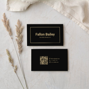 Modern Luxury Black and Guld Business Consultant Visitkort
