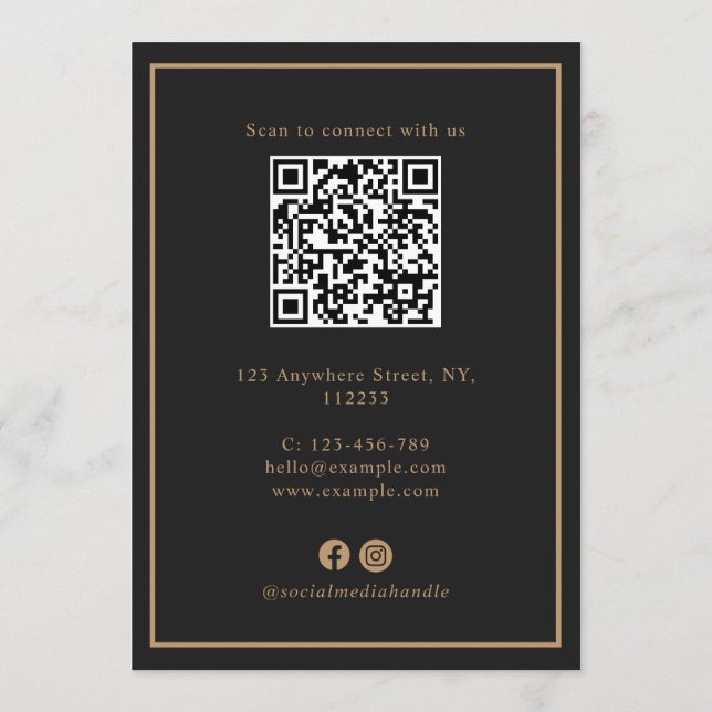 Modern Luxury Black Golden Paw Pet Care Pricing Meny (Baksida)