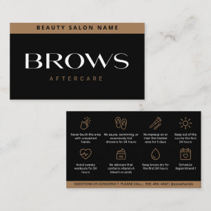 Modern Luxury Brows Aftercare PMU Brow Instruction Visitkort