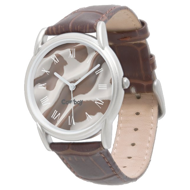 Modern Luxury Elegant Faux Cow Leather Collection Armbandsur (Vinklad)