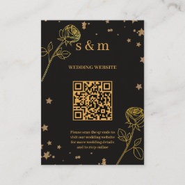 Modern Luxury Gold Foil QR Code Wedding Website Tilläggskort