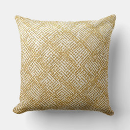 Modern, Luxury, Golden Grid Pattern Kudde