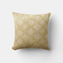 Modern, Luxury, Golden Grid Pattern Kudde