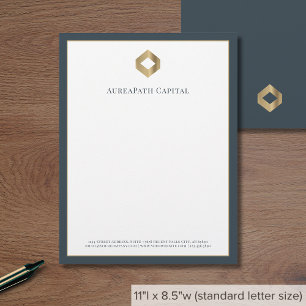Modern Luxury Guld Logotyp Brevhuvud