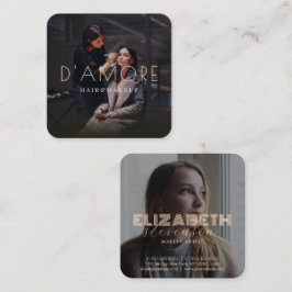 Modern Luxury Professionell Guld Abstrakt 2 Foton Fyrkantigt Visitkort