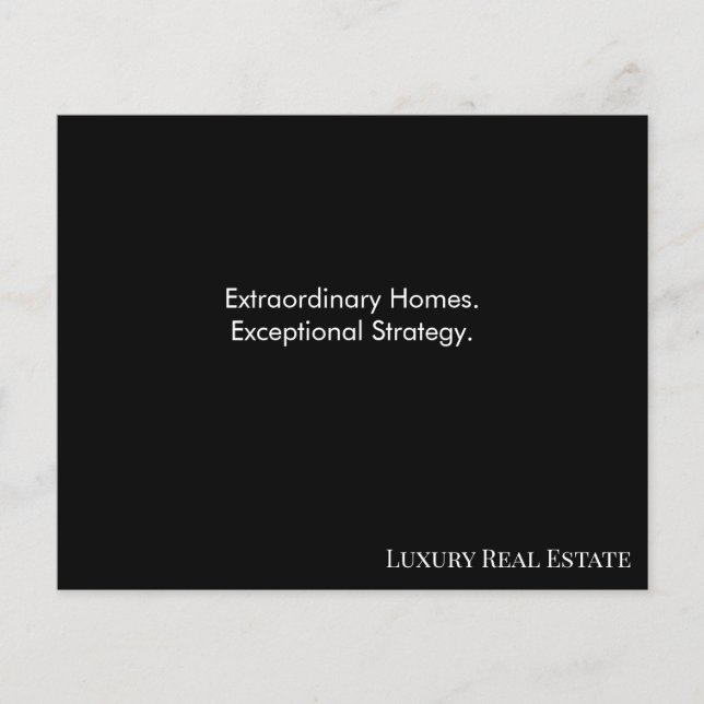 Modern Luxury Real Estate Postcard | Bespoke Home  Flygblad (Framsidan)