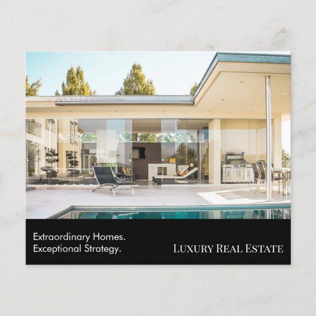 Modern Luxury Real Estate Postcard | Bespoke Home  Flygblad (Framsidan)