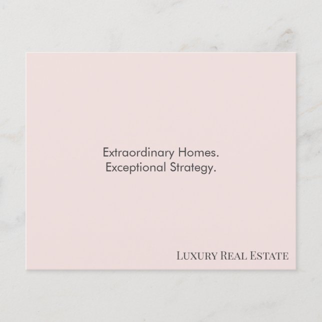 Modern Luxury Real Estate Postcard | Bespoke Home  Flygblad (Framsidan)