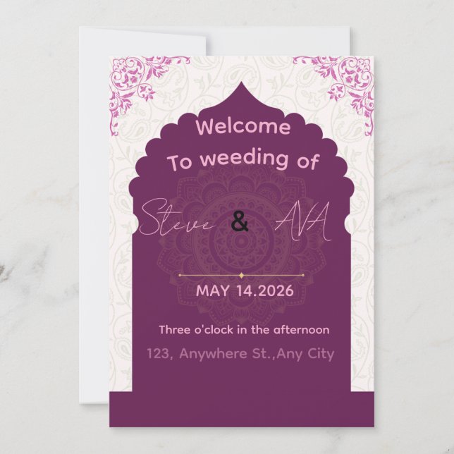 Modern Luxury Wedding Invitation – Elegant Minimal Inbjudningar (Framsida)