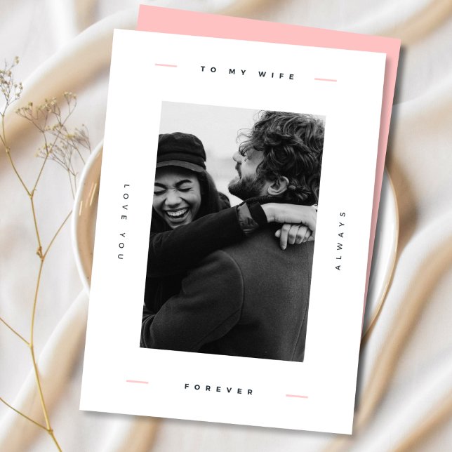 Modern Lycklig Alla hjärtans hustru Foto Julkort (Skapare uppladdad)