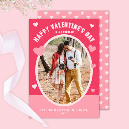 Modern Lycklig Alla hjärtans Make-foto Hearts Julkort