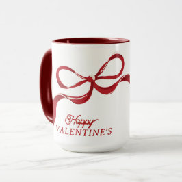 Modern Lycklig Alla hjärtans Retro Red Bows Gift Mugg