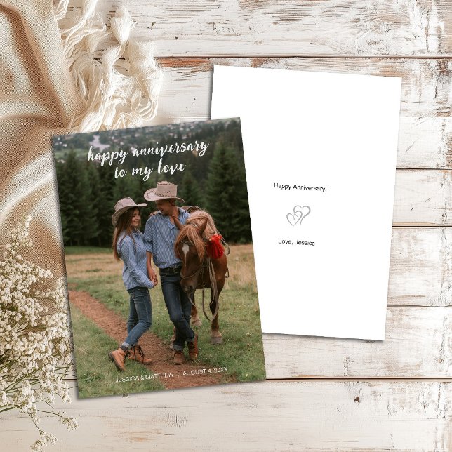 Modern Lycklig-årsdag till mitt Kärlek-skripttecke Kort (Skapare uppladdad)