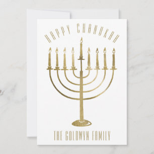 Modern Lycklig Chanukah Menorah-Helgdag-fotokort Julkort